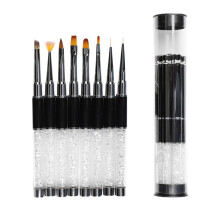 Outils faciles à utiliser et non corrosifs, ensemble de pinceaux pour nail art de haute qualité et à large application (8 pièces)