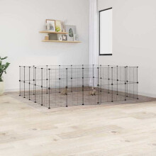Gaiola para animais de estimação de 44 painéis e porta 35 x 35 cm preto 02_0041584