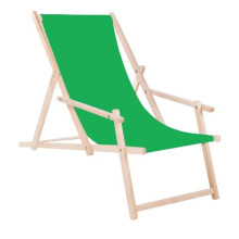 Silla de jardín - SPRINGOS - Tumbona plegable de madera - Reposabrazos - Ajuste en 3 niveles - 120 kg máx.