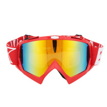 Red Frame Motorcycle Goggles with PC Lens, Adjustable Sponge Protection