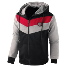 Sudadera para hombre con capucha, deportiva, para entrenamiento, estilo de chándal, elegante, gris L