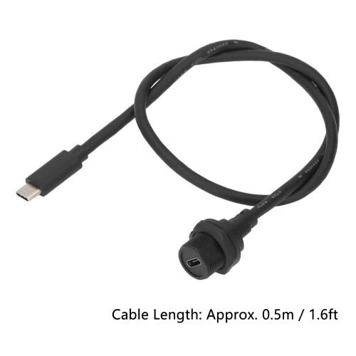 Cable Type-C hembra a USB 3.0 macho 0,5 m 30 V 1,5 A Negro 1