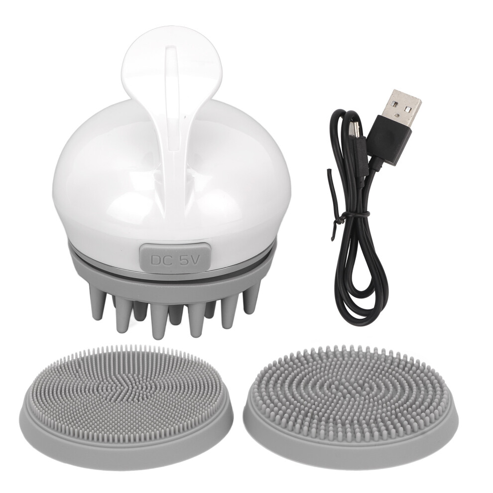 Waterproof Electric Scalp Massager with Multi-Modes Vibration, Cordless Heated Scalp Massager Kneading Massage Cat Dog Head Massage Tool with USB Cha