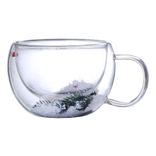 Christmas Mug Clear Drinkware Latte Milk Mugs 10oz Capacity for Holida