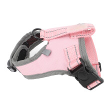 Pink reflektierende Hundegeschirr mit Doppelkopf-Leine, Mittelgröße, Nylon