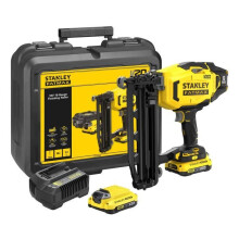 Pregoadora de acabamento sem fio + 2 baterias de 2Ah + carregador - 18V - Stanley Fatmax - SFMCN616D2K-QW - Pregos de 25 a 64 mm