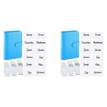 50Pcs A6 PU Leather Budget Binder Set, Binder Cover Personal Planner Binder for Money Saving Cash Envelopes System
