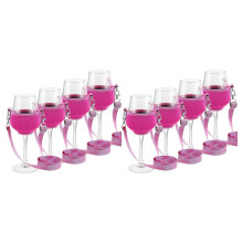 8 STK. Tragbarer Weinglashalter-Gurt, Weinschlinge, Glashalter-Unterstützung, Umhängeband für Geburtstags-Cocktail-Tools C