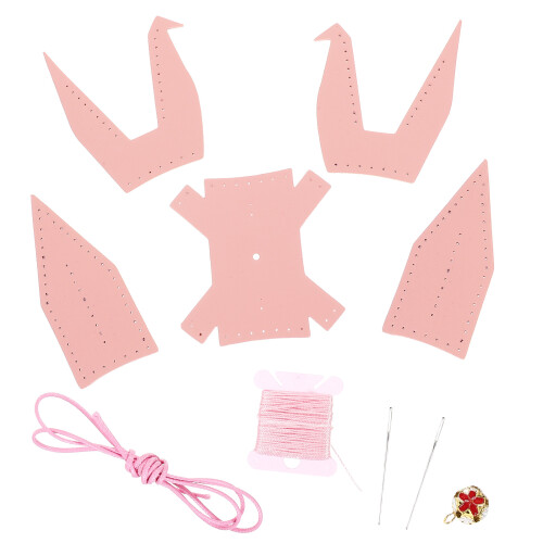 5Ensembles Kit Couture DIY Grues En Cuir PU Rose Assemblage Facile
