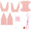 5Ensembles Kit Couture DIY Grues En Cuir PU Rose Assemblage Facile 3