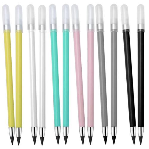 24Pièces Crayons Durables Sans Encre Usage Graphite Plastique