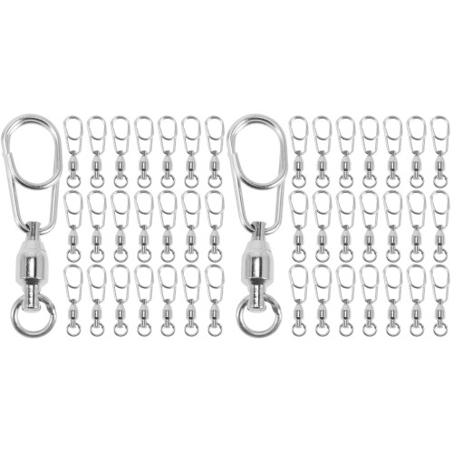 60Pièces Petits Émerillons Argent Rotation Rapide Anneaux 2