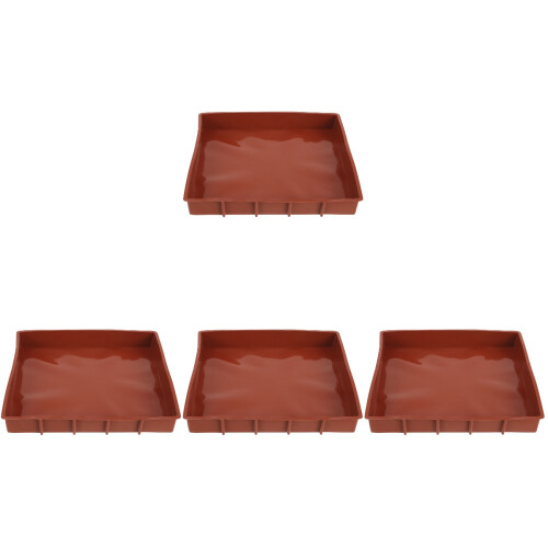 4Pcs Non-Stick Silicone Bread Pan Coffee Color for Cake Baking 2
