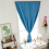 2Pcs Punch Free Blackout Curtains Silver Star Polyester Window Drapes 9