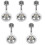 5Pcs Wall Mounted ABS Shower Handle Holder Silver Bathroom Accessory 5