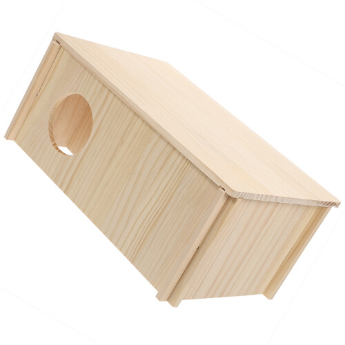 3Pcs Khaki Bite-Resistant Wooden Hamster Hideouts Cage Accessories