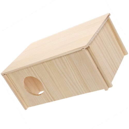 3Pcs Khaki Bite-Resistant Wooden Hamster Hideouts Cage Accessories 1