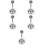 5Pcs Wall Mounted ABS Shower Handle Holder Silver Bathroom Accessory 9