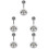 5Pcs Wall Mounted ABS Shower Handle Holder Silver Bathroom Accessory 8