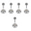 5Pcs Wall Mounted ABS Shower Handle Holder Silver Bathroom Accessory 6