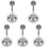 5Pcs Wall Mounted ABS Shower Handle Holder Silver Bathroom Accessory 4