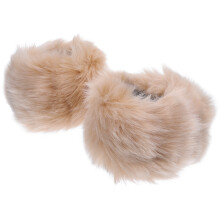5Pairs Khaki Fuzzy Wrist Cuffs Faux Warm Arm Accessories