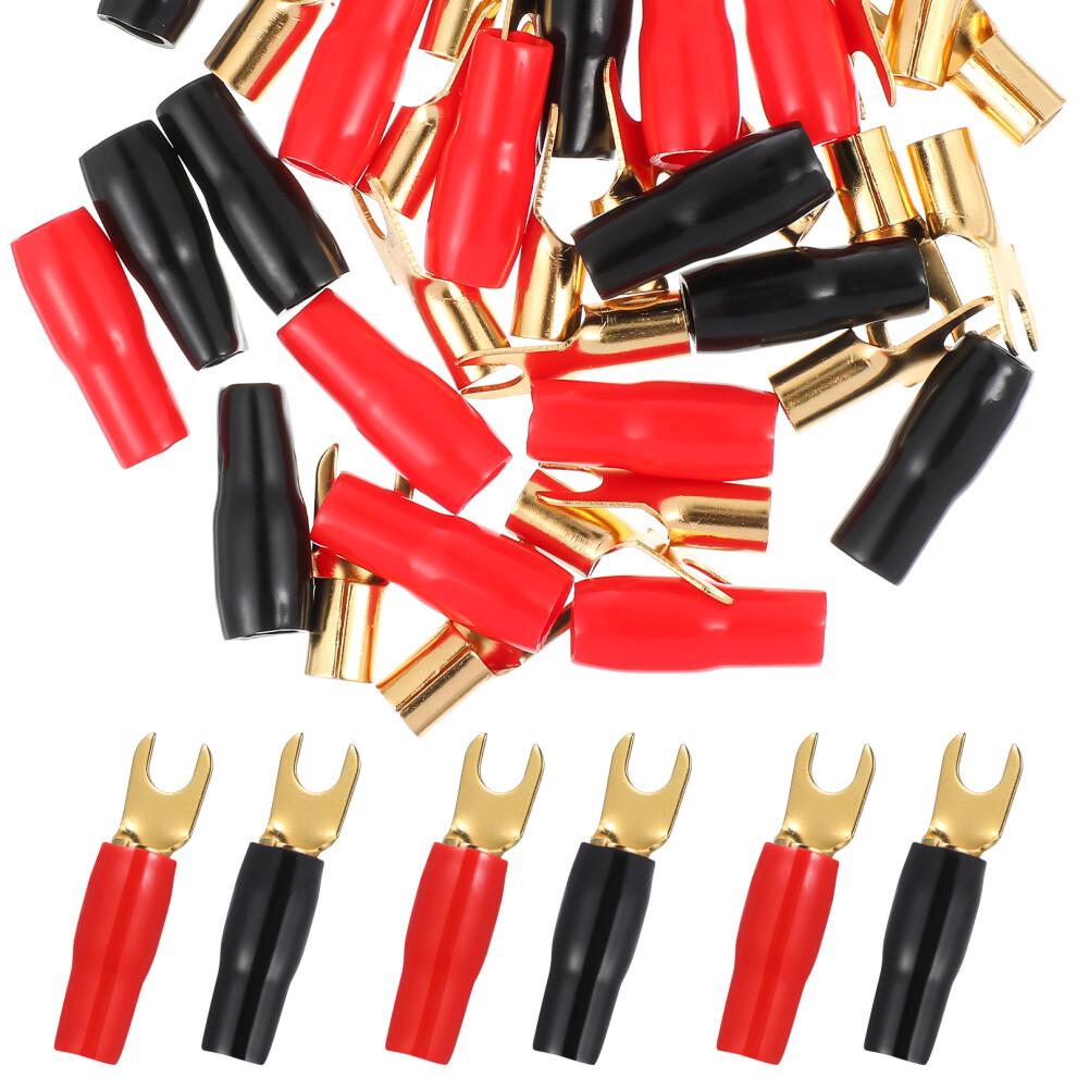 4Pcs Speaker Wire 8Ga Terminal Crimp Barrier Spade Connector Assorted 3032998172800