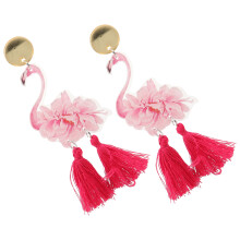 2Pairs Lightweight Flamingo Tassel Earrings Drop Earrings for Female