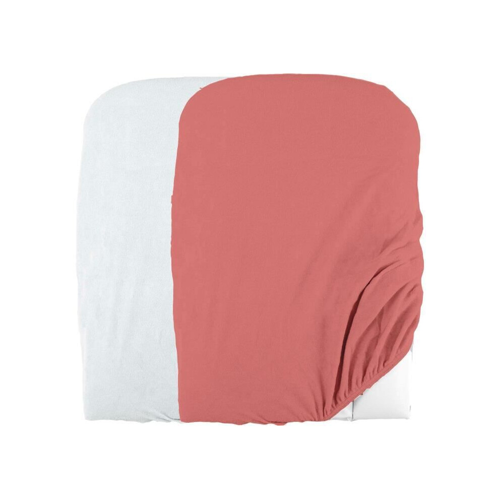 Domiva Set Of 2 Terry Cloth Changing Pad Covers - White / Terracotta - 50 X 75 Cm