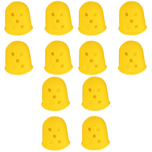 12Pcs Durable Silicone Guitar Finger Guards Comfortable Yellow Covers 2