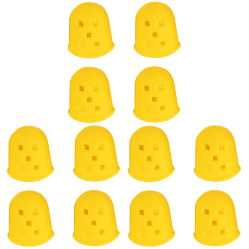 12Pcs Durable Silicone Guitar Finger Guards Comfortable Yellow Covers 1