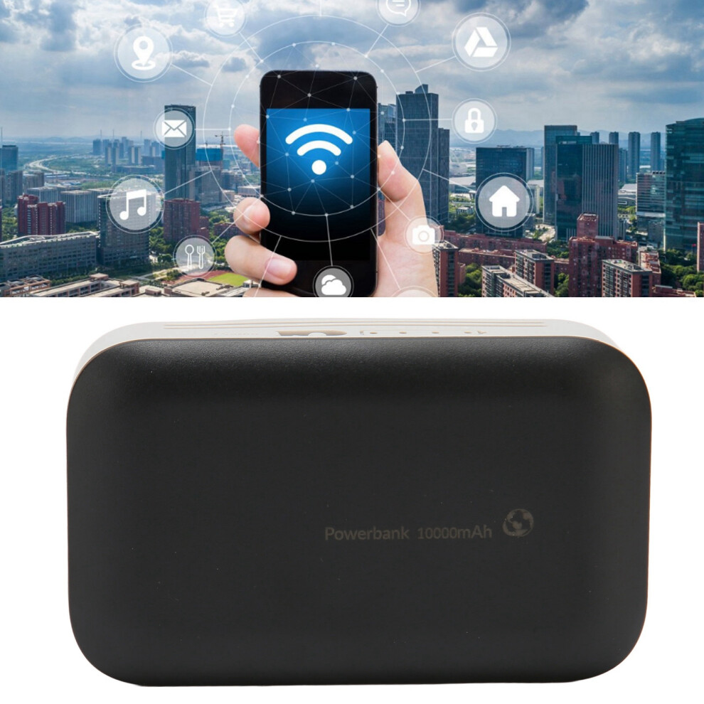Portable 4G Lte Wifi Router 300Mbps, 10000Mah, Black 5091377415721