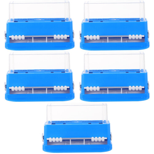 5Pcs Blue Cotton Stick Holder Toothpick Storage Container Vanity Use 1