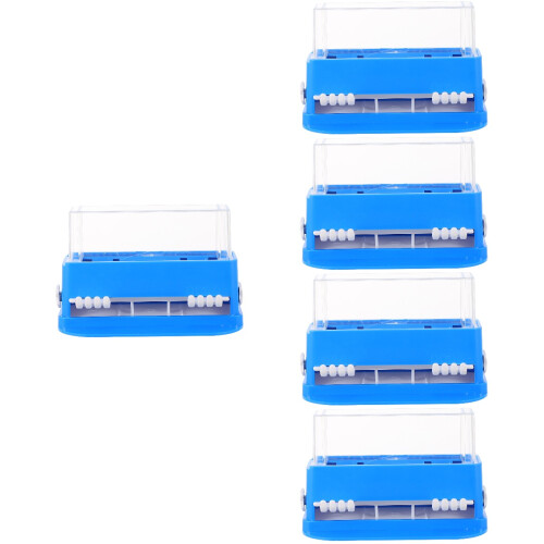 5Pcs Blue Cotton Stick Holder Toothpick Storage Container Vanity Use 2