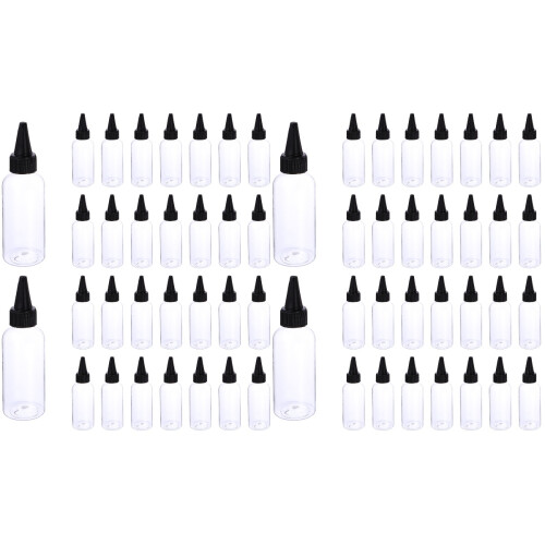 60Pcs Clear Plastic Pigment Bottles Transparent Dispenser for Storage 1