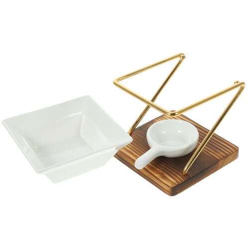 3Sets Ceramic Wood Iron Tealight Candle Holder Aromatherapy Diffuser 1