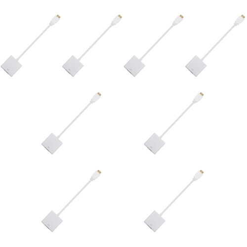 8Pcs Vga Adapter Cable White Durable ABS Video Converter for Home Use 2