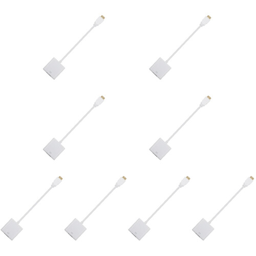 8Pcs Vga Adapter Cable White Durable ABS Video Converter for Home Use 1