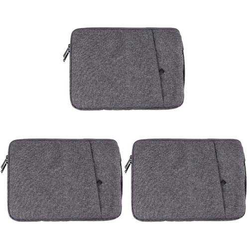 3Pcs Dark Grey Portable Laptop Carrying Bag Lightweight and Practical 2