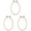3Pcs Beige Household Makeup Mirror Decorative Dressing Table Mirror 3