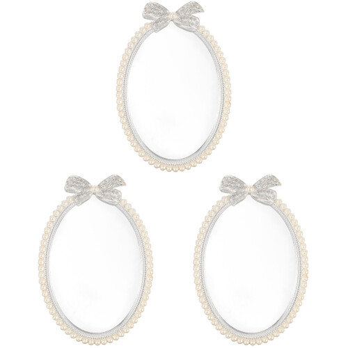 3Pcs Beige Household Makeup Mirror Decorative Dressing Table Mirror 2