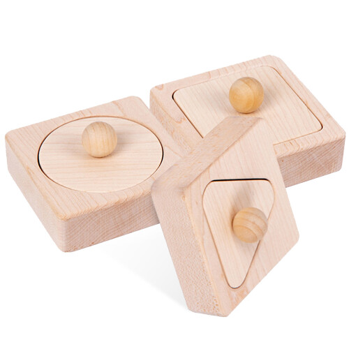 3Sets Kids Wooden Shape Matching Toys Cognitive Development Blocks