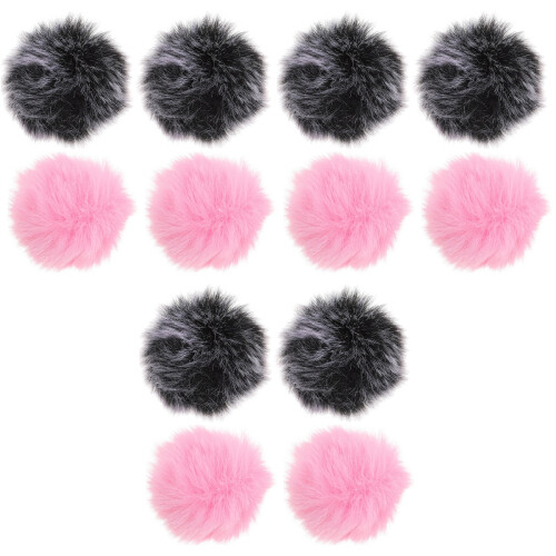 12Pcs Assorted Fur Microphone Windshield Covers Plush Mic Protection 2