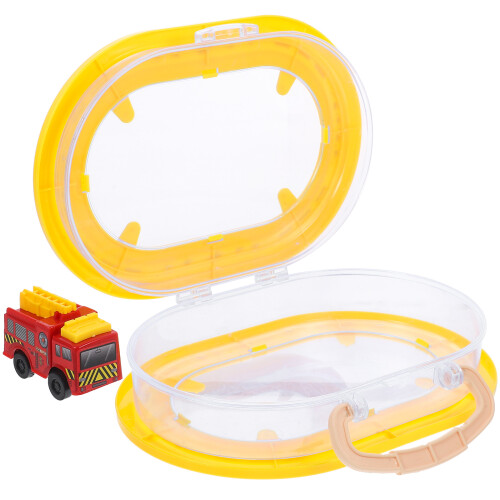 2Pcs Multi-Color Plastic Wind-Up Car Toy Boxes for Home Storage Decor