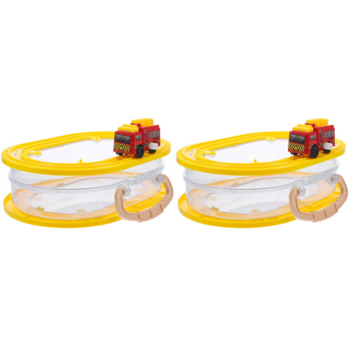 2Pcs Multi-Color Plastic Wind-Up Car Toy Boxes for Home Storage Decor 2