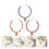 6Pcs Assorted Color Cat Necklaces Adjustable Bell Collars Cotton Rope 10