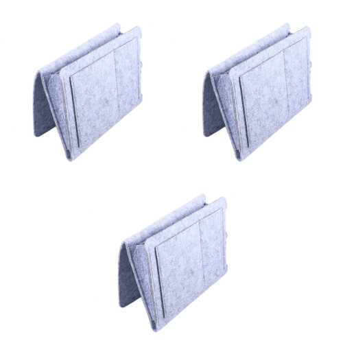 3Pcs Grey Home Storage Bag Foldable Hanging Organizer for Daily Use 2