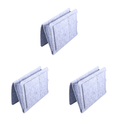3Pcs Grey Home Storage Bag Foldable Hanging Organizer for Daily Use 1
