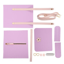 2Sets DIY Bag Accessory Kit Violet PU for Crafting Unique Bags