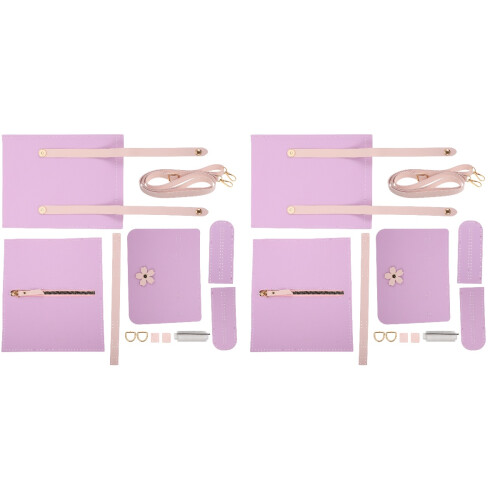 2Sets DIY Bag Accessory Kit Violet PU for Crafting Unique Bags 1